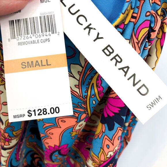 LUCKY BRAND Paisley Poolside Charm One Piece Swimsuit Small Multicolor NWT - Picture 12 of 13